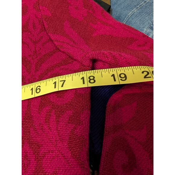 Neve Designs 100% Wool Paisley Full Zip Sweater Winter Layer SKi Gear - Size S - Picture 9 of 10